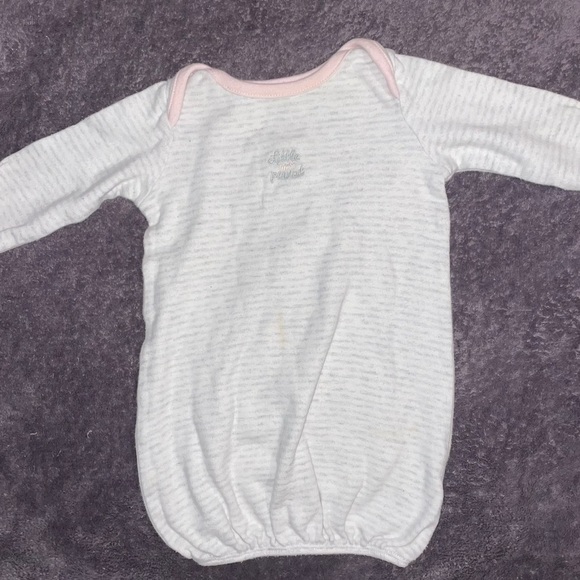 STERLING Baby Preemie Little Peanut Striped Baby Girl Sleeper Night Gown - Picture 2 of 6